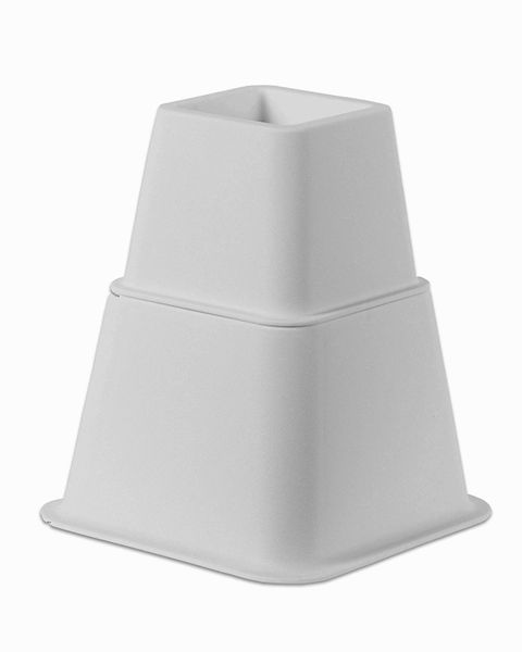 HOME-IT WHITE ADJUSTABLE BED RISERS OR FURNITURE RISER BED LIFTS IN HEIGHTS OF 8, 5 OR 3 INCHES HEAVY DUTY SET OF 4 BED RISER