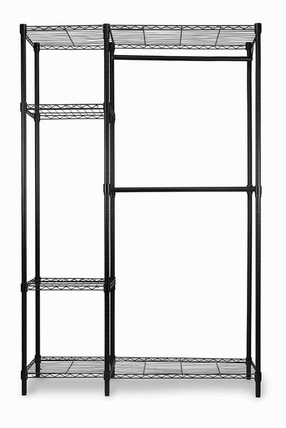 HOME-IT GARMENT RACK HEAVY DUTY SHELVING WIRE SHELVING (BLACK) CLOSET SHELVING GARMENT RACKS