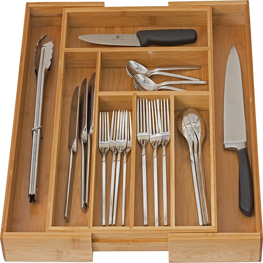 HOME-IT EXPANDABLE CUTLERY DRAWER ORGANIZER, FLATWARE DRAWER DIVIDERS, KITCHEN DRAWER ORGANIZER NICE CUTLERY HOLDER