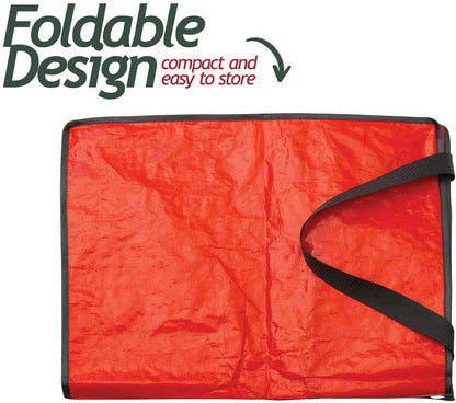 9 ft Christmas Tree Storage Bag - Waterproof, Heavy-Duty, Large Christmas Tree Bag - Reinforced Handles, Dual Zipper, Label & Side Pocket - Protection From Dust, Water - Red, 50x15x20