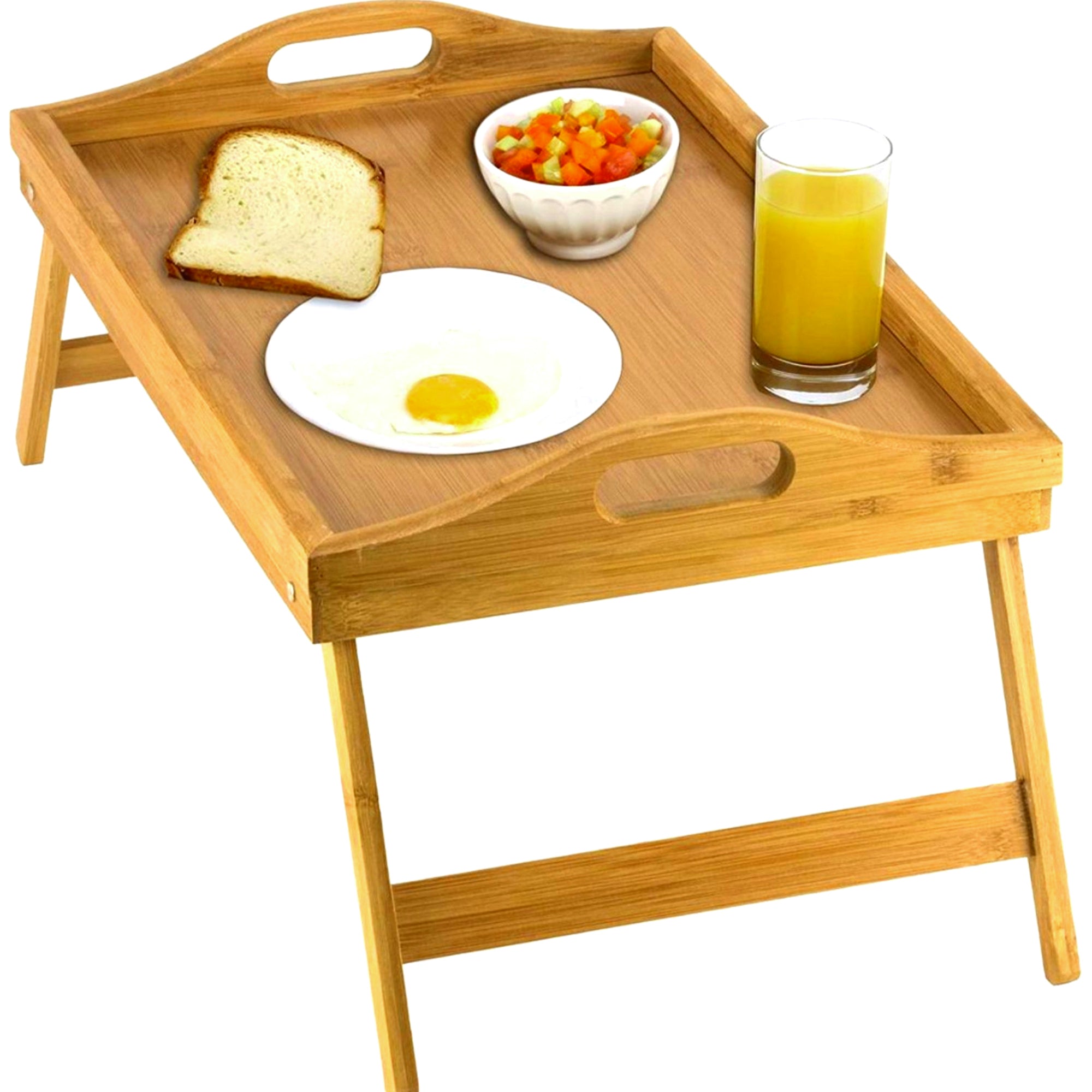 HOME-IT BED TRAY TABLE WITH FOLDING LEGS, AND BREAKFAST TRAY, BAMBOO B –  homeitusa