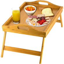 Load image into Gallery viewer, HOME-IT BED TRAY TABLE WITH FOLDING LEGS, AND BREAKFAST TRAY, BAMBOO BED TABLE AND BED TRAY WITH LEGS
