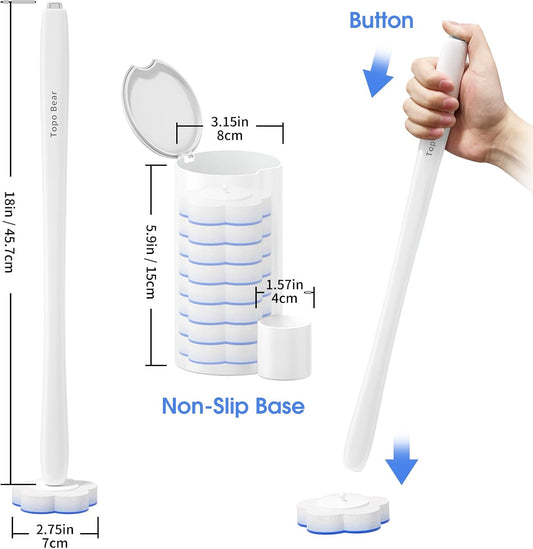 Disposable Toilet Bowl Brush with 40 Toilet Wand Refills, Toilet Bowl