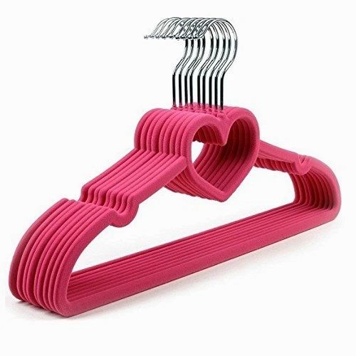 Home-it 30 Pack Clothes Hangers PINK Velvet Hangers LOVE SHAPED Clothes Hanger Ultra Thin No Slip
