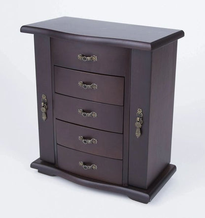 HOME-IT CHERRY WOODEN JEWELRY BOX ORGANIZER 12X10X5.5