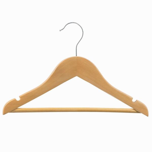 HOME-IT (12) PACK SOLID WOOD BABY CLOTHES HANGERS, BABY COAT HANGER CHILDRENS HANGERS NATURAL WOODEN HANGERS