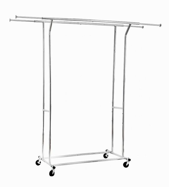 HOME-IT GARMENT RACK ADJUSTABLE CHROME