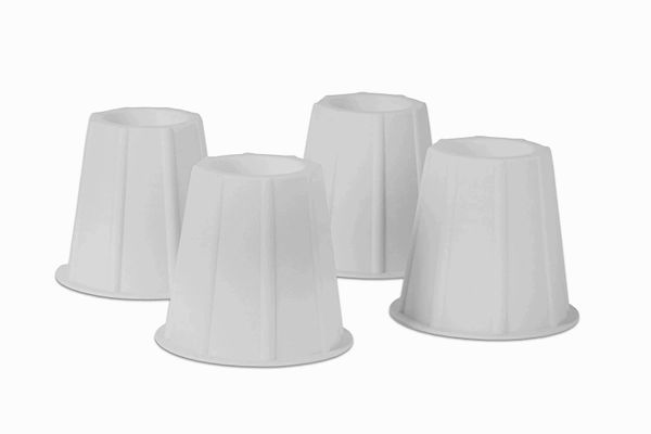 HOME-IT 5 TO 6-INCH SUPER QUALITY BED RISERS, WHITE ROUND SHAPED, BED RISER HELPS YOU STORAGE UNDER THE BED 4-PACK