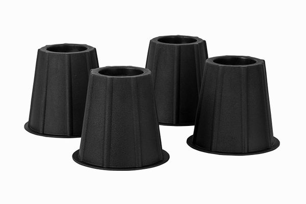 Home-it 5 to 6-inch Super Quality Bed risers, Black Round Shaped, Bed Riser Helps You Storage Under The Bed 4-Pack