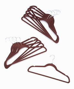 HOME-IT 50 PACK CLOTHES HANGERS CHOCOLATE VELVET HANGERS CLOTHES HANGER ULTRA THIN NO SLIP