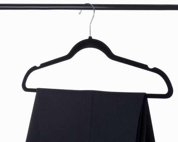 Premium Velvet Hangers Heavy duty - 50 Pack Clothes Hangers - Non slip Black Suit hangers - Clothes Hanger Hook swivel 360 - Ultra Thin (50 Pack)
