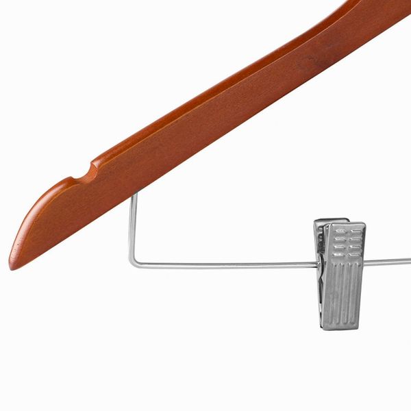 HOME-IT (20 PACK) CHERRY WOOD SOLID WOOD CLOTHES HANGERS, COAT HANGER WOODEN HANGERS WITH CLIPS