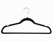 Load image into Gallery viewer, Premium Velvet Hangers Heavy duty - 50 Pack Clothes Hangers - Non slip Black Suit hangers - Clothes Hanger Hook swivel 360 - Ultra Thin (50 Pack)

