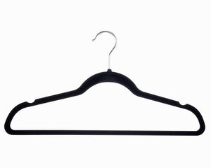 Premium Velvet Hangers Heavy duty - 50 Pack Clothes Hangers - Non slip Black Suit hangers - Clothes Hanger Hook swivel 360 - Ultra Thin (50 Pack)