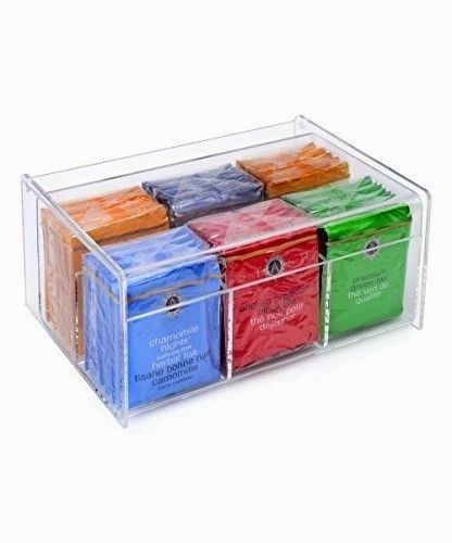 Home-it Acrylic 6 Compact Tea Bag Box orgenizer