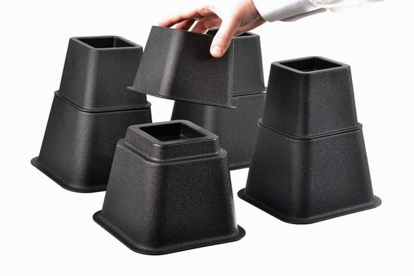 Home-it Adjustable Bed Risers or Furniture Riser bed lifts in Heights of 8, 5 or 3 Inches Heavy Duty Set of 4 bed riser