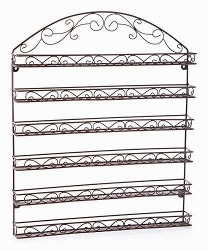 NAIL POLISH WALL RACK METAL 6 TIERS HOLDS 72 BOTTLES