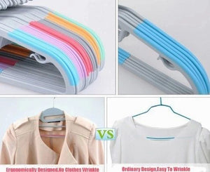 Home-it Light-weight Hangers Non-slip Durable Clothes Hanging Organizer Hook Various Colors Pack of 30