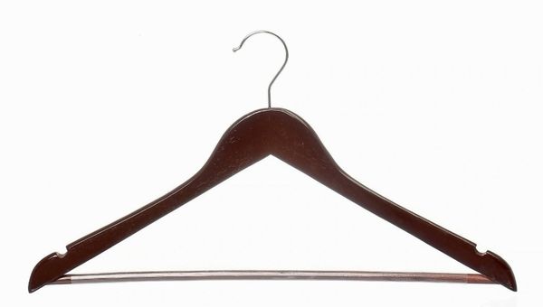 Home-it (24) Pack Solid Wood Clothes Hangers, Coat Hanger Dark Mahogany Wooden Hangers