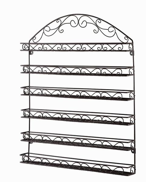 NAIL POLISH WALL RACK METAL 6 TIERS HOLDS 72 BOTTLES