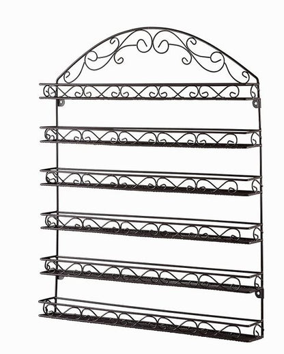 NAIL POLISH WALL RACK METAL 6 TIERS HOLDS 72 BOTTLES
