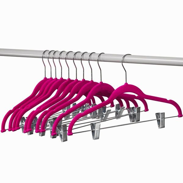 Home Basics 10-Pack Non-Slip Velvet Hangers, Camel, 17.8x5x9.5 Inches –  ShopBobbys