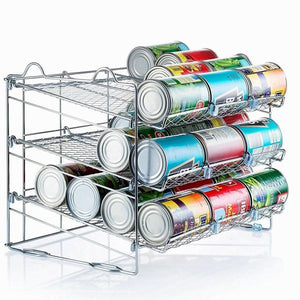 Sagler Chrome Stackable Can Organizer, Can Rack Holds up to 36 Cans,