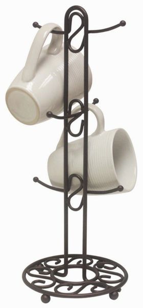 HOME-IT BRONZE MUG TREE FOR SIX CUPS