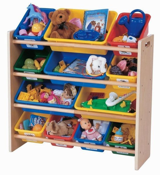 Kids Toy Storage Organizer with 12 Plastic Bins