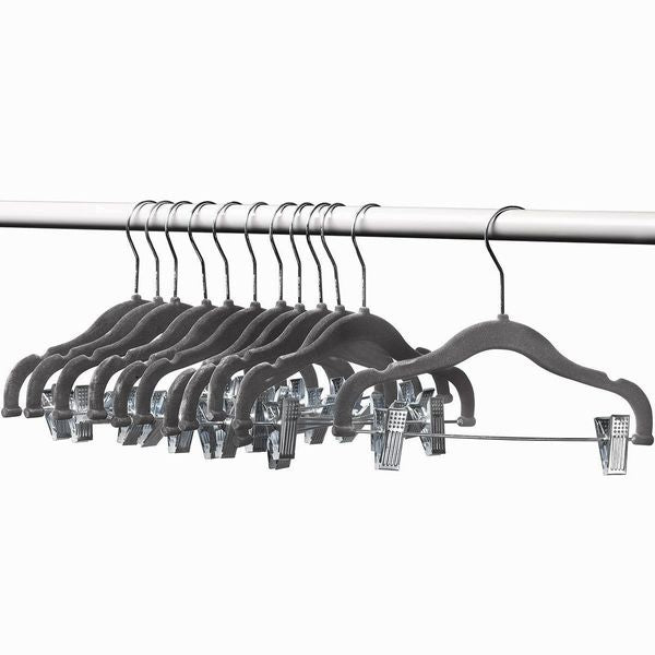 Home-It Non Slip Velvet Clothing Hangers, 50 Pack, Black 