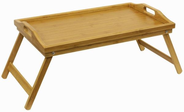 HOME-IT BED TRAY TABLE WITH FOLDING LEGS, AND BREAKFAST TRAY, BAMBOO BED TABLE AND BED TRAY WITH LEGS